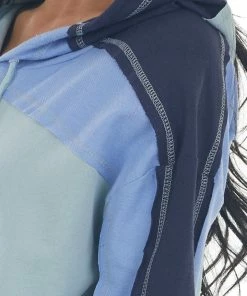 Umgee Tops Arctic Blue Colorblock Reverse Seam Hooded Top 25 Umgee Tops Arctic Blue Colorblock Reverse Seam Hooded Top