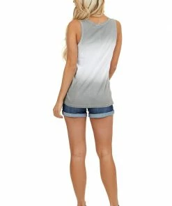 Mittoshop Ash And Off White Ombre Striped Knit Tank Top Tops