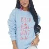 Blume+Co Tops Baby Blue 'Beach Hair Don't Care' Sweatshirt