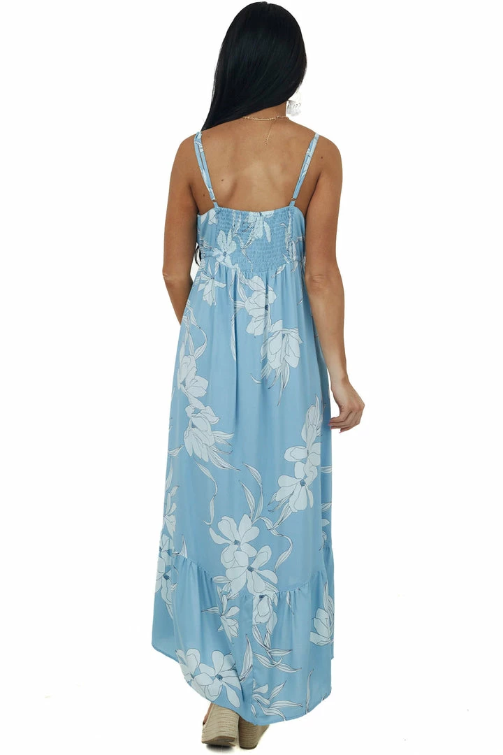 ANGIE Dresses Baby Blue Floral Print Sleeveless High Low Dress 9 ANGIE Dresses Baby Blue Floral Print Sleeveless High Low Dress