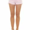 Vervet Bottoms Baby Pink High Rise Shorts With Distressed Details