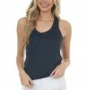 HYFVE Tops Black Melange Racerback Knit Tank Top