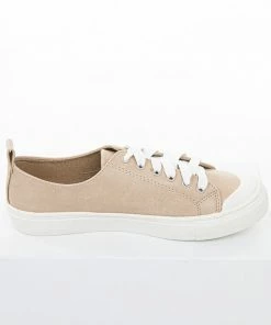 CCOCCI Shoes Beige Faux Leather Sneakers With White Laces And Rubber Sole