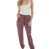 HYFVE Berry Elastic Hem Drawstring Silky Pants