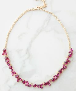 Fame Accessories Berry Intricate Rhinestone Gold Chain Necklace