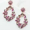 Fame Accessories Berry Intricate Rhinestone Oval Drop Earrings