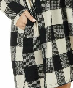 HEIMISH Dresses Black And Ivory Buffalo Plaid BabyDoll Dress With Pockets