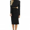 Entro Black Bodycon Ribbed Knit Dress With Waist Cutout Detail Dresses