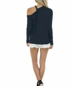 143 Story Black Cold Shoulder Long Sleeve Knit Top 17 143 Story Black Cold Shoulder Long Sleeve Knit Top