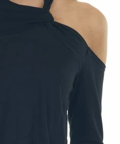 143 Story Black Cold Shoulder Long Sleeve Knit Top 18 143 Story Black Cold Shoulder Long Sleeve Knit Top