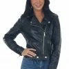 Coalition Outerwear Black Collared Faux Leather Moto Jacket