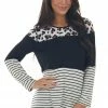 HEIMISH Black Colorblock Leopard Print Long Sleeve Top
