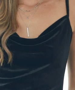 She + Sky Dresses Black Cowl Neck Sleeveless Velvet Midi Dress 24 She + Sky Dresses Black Cowl Neck Sleeveless Velvet Midi Dress