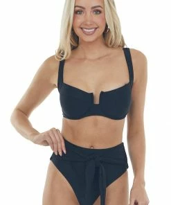 Beach Joy Bikini Black Criss Cross Back High Waisted Bikini Set Accessories 11 Beach Joy Bikini Black Criss Cross Back High Waisted Bikini Set Accessories