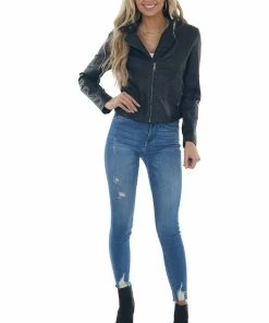 Coalition Black Faux Leather Quilted Detail Moto Jacket Outerwear 21 Coalition Black Faux Leather Quilted Detail Moto Jacket Outerwear