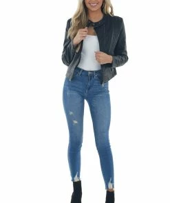 Coalition Black Faux Leather Quilted Detail Moto Jacket Outerwear 20 Coalition Black Faux Leather Quilted Detail Moto Jacket Outerwear