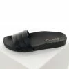 CCOCCI Black Faux Leather Slide On Sandals