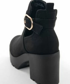 JP ORIGINAL CORP Shoes Black Faux Suede Chunky Heel Platform Booties