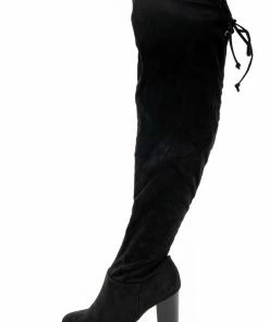 Legend Footwear Black Faux Suede Knee Length High Heel Boots 17 Legend Footwear Black Faux Suede Knee Length High Heel Boots