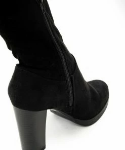 Legend Footwear Black Faux Suede Knee Length High Heel Boots 19 Legend Footwear Black Faux Suede Knee Length High Heel Boots