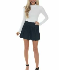 She + Sky Bottoms Black Faux Suede Pleated Mini Skirt 16 She + Sky Bottoms Black Faux Suede Pleated Mini Skirt