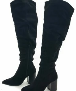 JP ORIGINAL CORP Shoes Black Faux Suede Pointed Toe Slouchy Boots