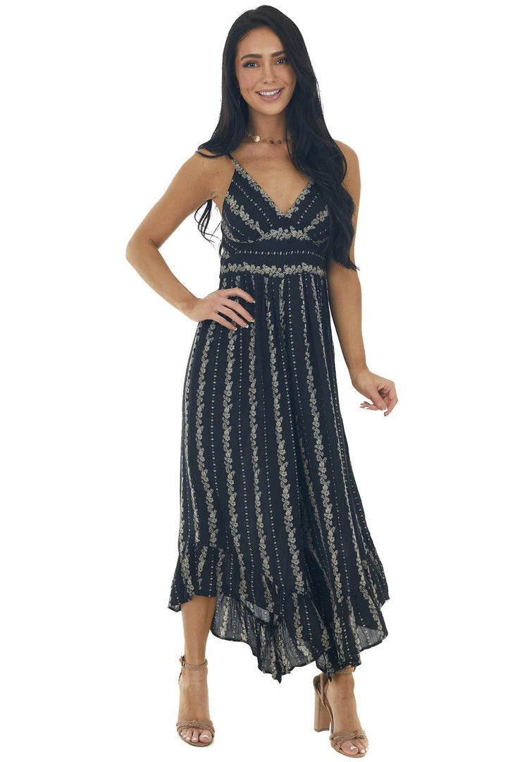 ANGIE Black Floral Sleeveless Flare Leg Jumpsuit Dresses 4 ANGIE Black Floral Sleeveless Flare Leg Jumpsuit Dresses