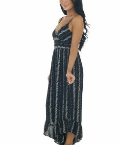 ANGIE Black Floral Sleeveless Flare Leg Jumpsuit Dresses 13 ANGIE Black Floral Sleeveless Flare Leg Jumpsuit Dresses