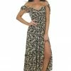 ANGIE Dresses Black Floral Sleeveless Open Back Maxi Dress