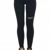 Special A Black High Waisted Skinny Jeans With Distressed Detail Bottoms