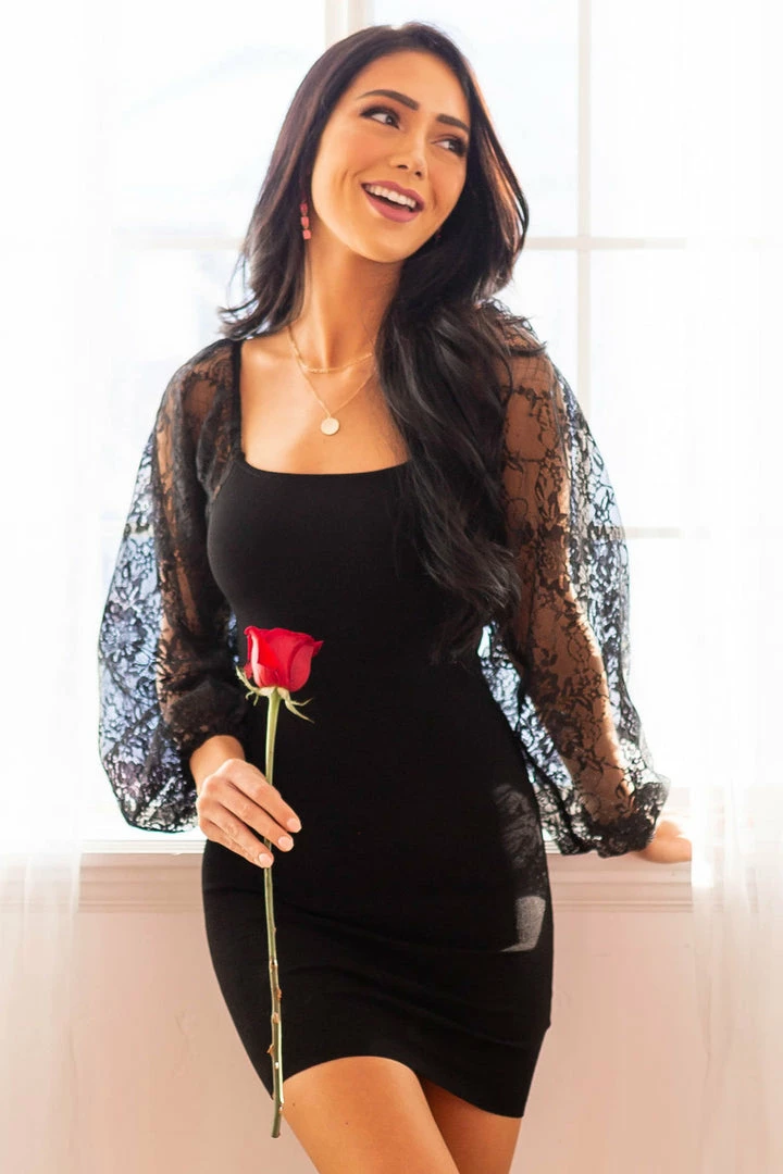 Flying Tomato Black Lace Bubble Sleeve Bodycon Mini Dress Dresses 10 Flying Tomato Black Lace Bubble Sleeve Bodycon Mini Dress Dresses