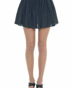 Umgee Black Leopard Print Flowy Woven Shorts