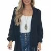 Fantastic Fawn Tops Black Long Sleeve Open Front Cardigan