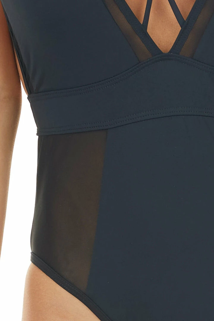 Beach Joy Bikini Accessories Black One Piece Swimsuit With Mesh Details 9 Beach Joy Bikini Accessories Black One Piece Swimsuit With Mesh Details