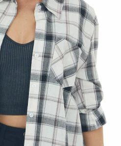 ADORA Tops Black Plaid Long Sleeve Button Up Top 25 ADORA Tops Black Plaid Long Sleeve Button Up Top