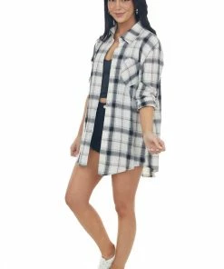 ADORA Tops Black Plaid Long Sleeve Button Up Top 23 ADORA Tops Black Plaid Long Sleeve Button Up Top