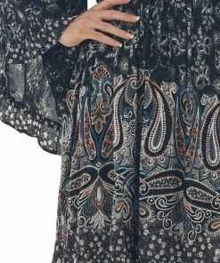 ANGIE Black Printed Plunging V Neck Short Dress Dresses