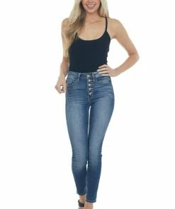 Eesome Tops Black Racerback Sleeveless Bodysuit