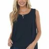 Umgee Black Raw Hem Ribbed Knit Top With Back Slit Tops 2 Umgee Black Raw Hem Ribbed Knit Top With Back Slit Tops