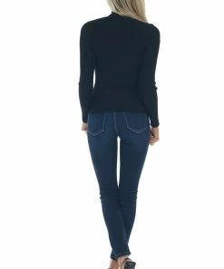 IDEM DITTO Black Ribbed Knit Long Sleeve Turtleneck Tops 26 IDEM DITTO Black Ribbed Knit Long Sleeve Turtleneck Tops
