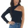 Lush Clothing Black Ribbed Knit One Shoulder Cut Out Top 2 Lush Clothing Black Ribbed Knit One Shoulder Cut Out Top