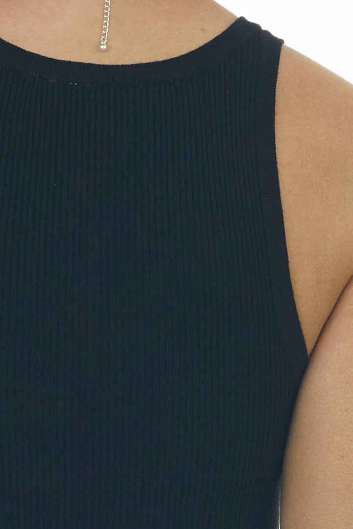 Be Cool Black Scoop Neck Ribbed Fitted Tank Top 8 Be Cool Black Scoop Neck Ribbed Fitted Tank Top