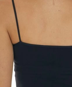 Nikibiki Black Seamless Long Cami Slip Tank Tops