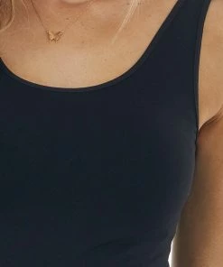 Nikibiki Tops Black Seamless Long Tank Top