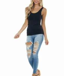 Nikibiki Tops Black Seamless Long Tank Top