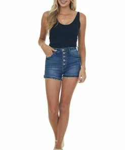 By Together Black Seamless Solid Scoop Neck Knit Tank Top Tops