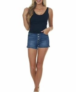 By Together Black Seamless Solid Scoop Neck Knit Tank Top Tops