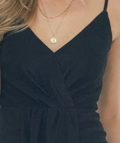 Main Strip Black Shimmer Sleeveless Midi Dress Dresses