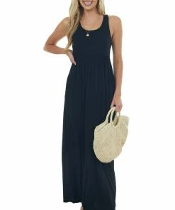 Vanilla Bay Dresses Black Sleeveless Babydoll Knit Maxi Dress