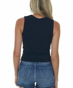 By Together Black Sleeveless Crew Neck Fitted Knit Top 12 By Together Black Sleeveless Crew Neck Fitted Knit Top